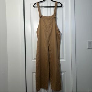 Lanhtropy Women’s 100% Linen Tan Jumpsuit Size Small